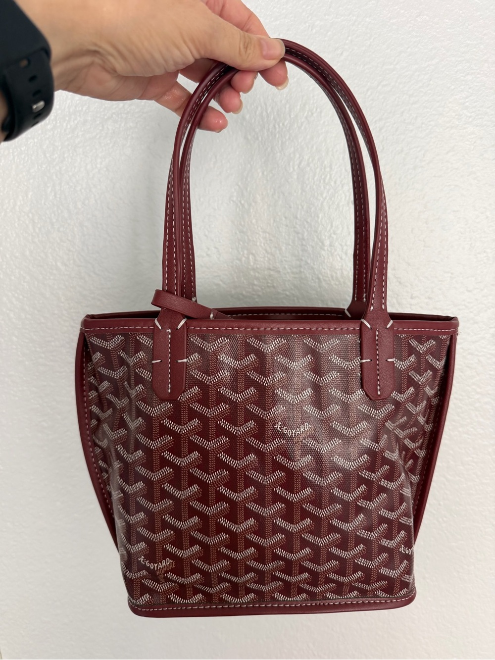 Goyard Burgundy Patterned Mini Tote
